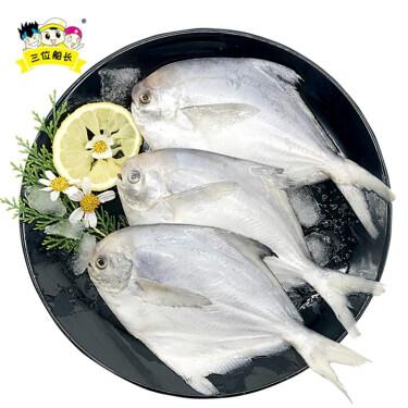 鱼450g(3条装)白鲳鱼平鱼 清蒸香煎烧烤食材 国产冷冻深海捕捞鱼类